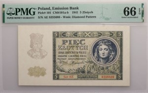 General Government, 5 zloty 1.08.1941, AE series