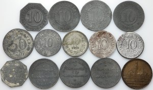 Poland, set of notgelds and tokens, (14 pieces)