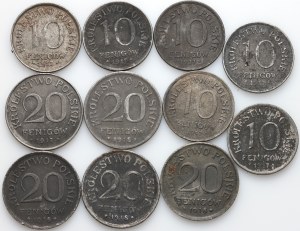 Kingdom of Poland, set of coins from 1917-1918, (11 pieces)