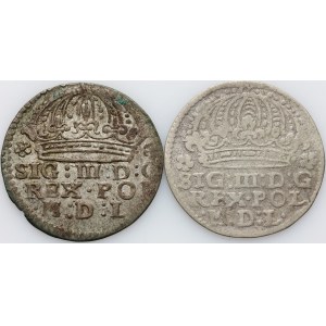 Zygmunt III Waza, zestaw groszy z lat 1609-1612, Kraków, (2 sztuki)
