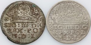 Sigismund III Vasa, set of pennies from 1609-1612, Cracow, (2 pieces)