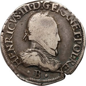 Henri III, teston 1575 B, Rouen
