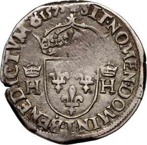 Henri III, teston 1575 B, Rouen