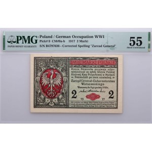 Generalne Gubernatorstwo, 2 marki polskie 9.12.1916, Generał, seria B