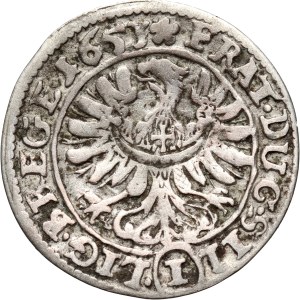 Silesia, Duchy of Legnicko-Brzesko-Wołowo, Three Brothers, krajcar 1653, Brzeg