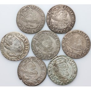 Zygmunt III Waza, zestaw szóstaków z lat 1624-1627, (7 sztuk)