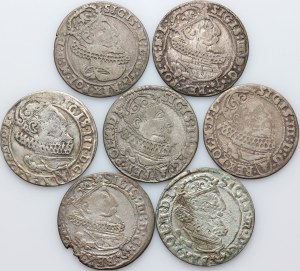Sigismund III Vasa, set of sixpences dated 1624-1627, (7 pieces)