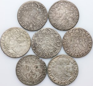 Sigismund III Vasa, set of sixpences dated 1624-1627, (7 pieces)