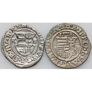 Hungary, set of Denar from 1578-1617, (2 pieces)