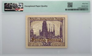 Wolne Miasto Gdańsk, 50 fenigów 15.04.1919, fioletowy