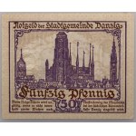 Wolne Miasto Gdańsk, 50 fenigów 15.04.1919, fioletowy