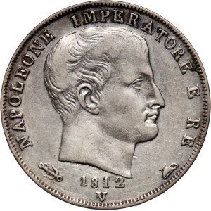 Italy, Napoleon I, 1 lire 1812 V, Venice