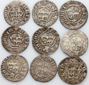 John Olbracht 1492-1501, set of half-pennies, (9 pieces)