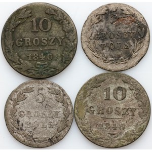 Polska, XIX wiek, zestaw monet, (4 sztuki)