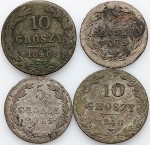 Poland, 19th century, coin set, (4 pieces)