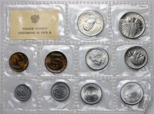 PRL, Polish circulation coins issued in 1975, (10 pieces)