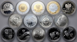 III RP, zestaw monet 10 złotych z lat 1997-2009, (14 sztuk)