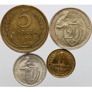 Russia, USSR, set of coins from 1930-1934, (4 pieces)