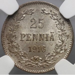 Finland, Nicolas II, 25 pennia 1916 S, Helsinki