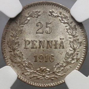 Finland, Nicolas II, 25 pennia 1916 S, Helsinki