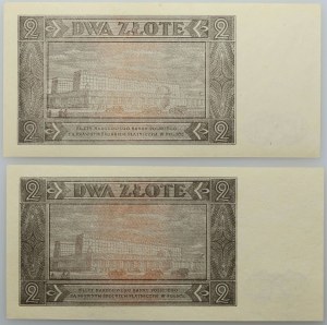 PRL, set of 2 zloty banknotes 1.07.1948, CF and BR series, (2 pieces)