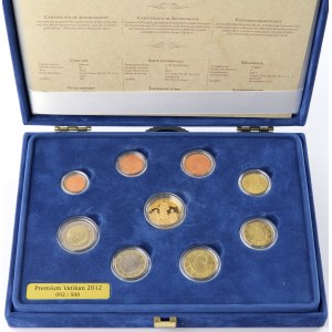 Vatican, 2012 Set of 8 Coins and Gold Medal, 1/10 Oz Au999