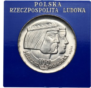 People's Republic of Poland, 100 gold 1966, Mieszko and Dabrowka, PRÓBA, silver