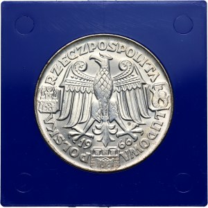 People's Republic of Poland, 100 gold 1966, Mieszko and Dabrowka, PRÓBA, silver