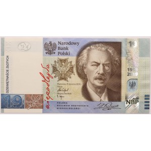 III RP, 19 złotych 2019, 100-lecie PWPW, Ignacy Paderewski seria RP