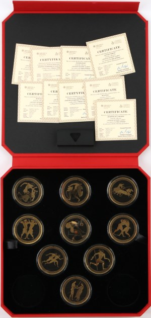 Cameroon, 2500 CFA Francs Silver Coin Set 2016, Ancient Olympic Games, (9 pieces)