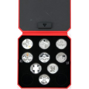 Cameroon, set of silver coins 2500 CFA Francs 2016, History of Christianity in Poland, (9 pieces)