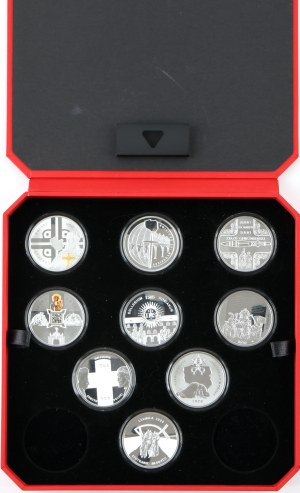 Cameroon, set of silver coins 2500 CFA Francs 2016, History of Christianity in Poland, (9 pieces)