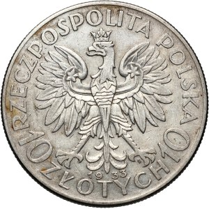 II RP, 10 złotych 1933, Warszawa, Głowa Kobiety