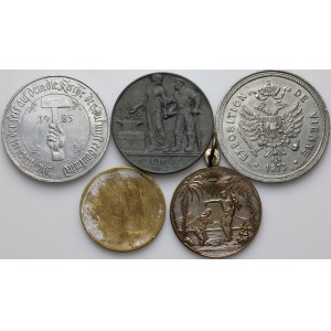Europe, set of medals, (5 pieces)