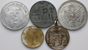 Europe, set of medals, (5 pieces)