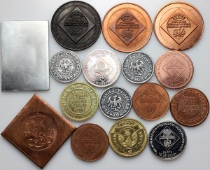 Third Republic, set of numismatic tokens, (16 pieces)