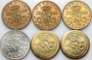 Third Republic, set of tokens, Warsaw Mint, (6 pieces)