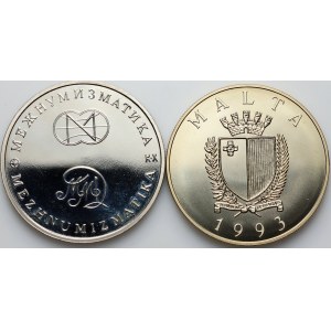Russia, Malta, medal and coin set