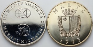 Russia, Malta, medal and coin set