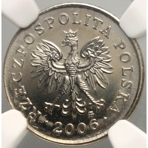 III RP, 2 grosze 2006, PRÓBA w miedzioniklu, Warszawa, wybite na krążku 10-groszówki