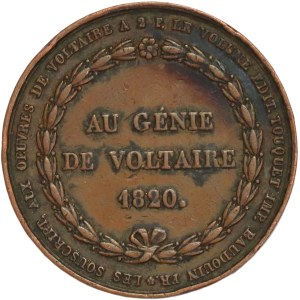 France, medal from 1820, Death of Voltaire