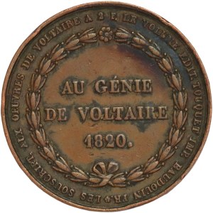 France, medal from 1820, Death of Voltaire