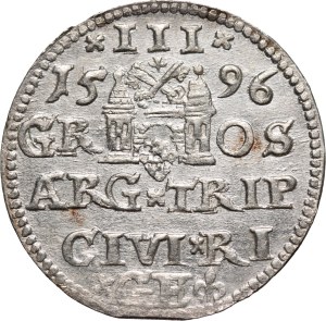 Sigismund III Vasa, trojak 1596, Riga