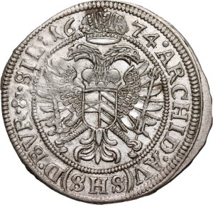 Silesia under Austrian rule, Leopold I, 6 krajcars 1674 SHS, Wrocław, Poland