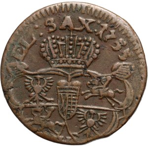 August III, szeląg 1755 H, Gubin