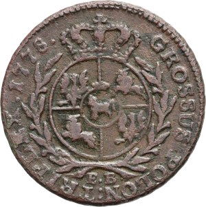 Stanislaw August Poniatowski, trojak 1778 EB, Warsaw, with error, rare