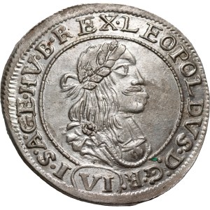 Hungary, Leopold I, 6 Kreuzers 1673 KB, Kremnica