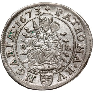 Hungary, Leopold I, 6 Kreuzers 1673 KB, Kremnica