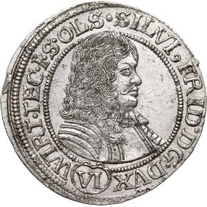 Śląsk, Księstwo Oleśnickie, Sylwiusz Fryderyk, 6 krajcarów 1674 SP, Oleśnica