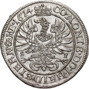 Śląsk, Księstwo Oleśnickie, Sylwiusz Fryderyk, 6 krajcarów 1674 SP, Oleśnica